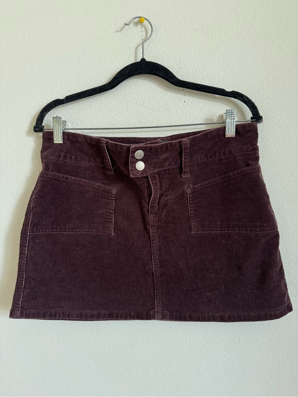 Vintage Y2K Brown Corduroy Low Waist Mini Skirt size M
